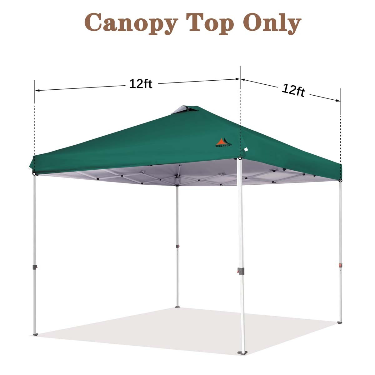 SCOCANOPY Replacement Top with Air Vent for 12x12 Canopy Frame, Canopy Cover ONLY Dark green