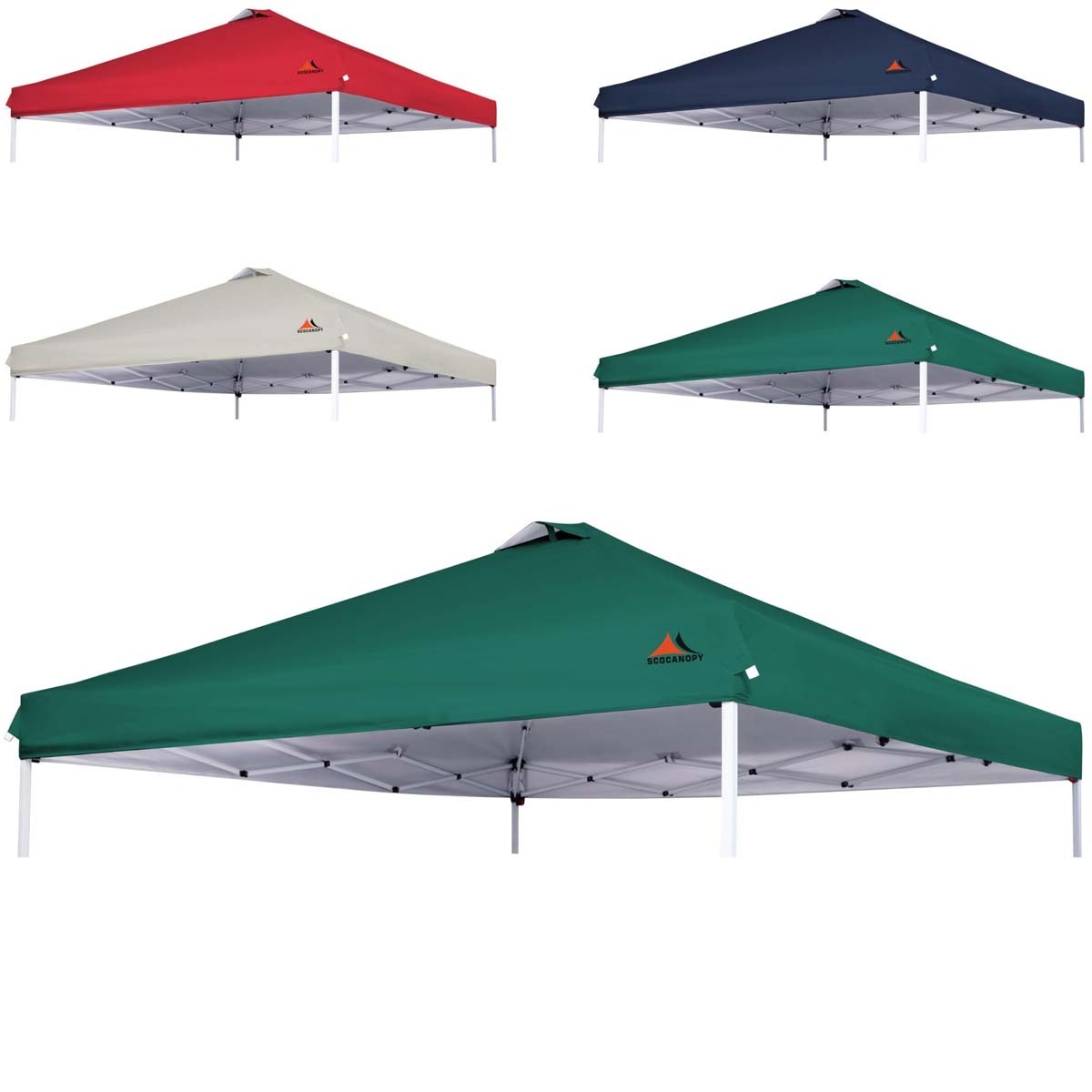 SCOCANOPY Replacement Top with Air Vent for 12x12 Canopy Frame, Canopy Cover ONLY Dark green