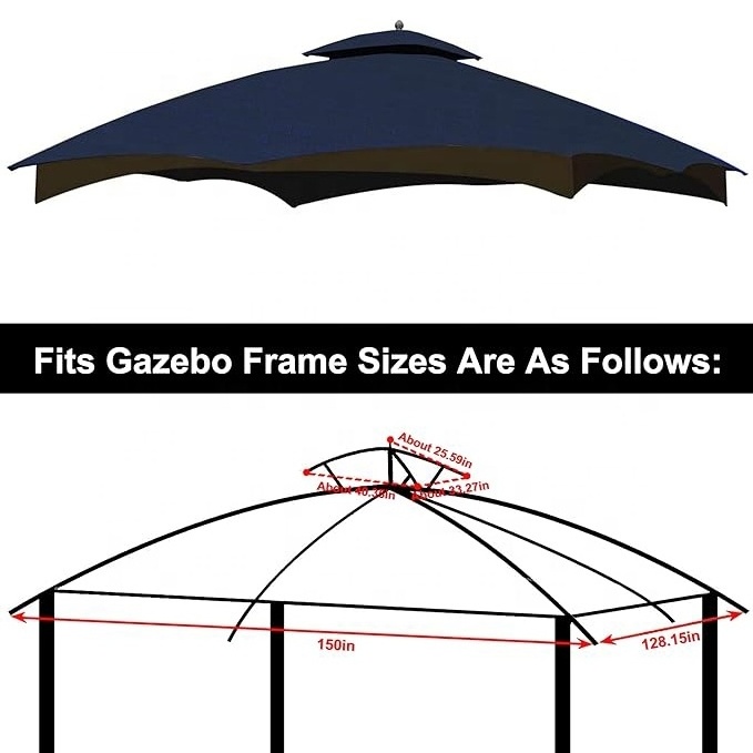 SCOCANOPY Ripstop Best Sunshelter 10x12 Canopy Tent Replacement Top Cover for Lowe's Allen Roth Gazebo with Two Tier to Backyard