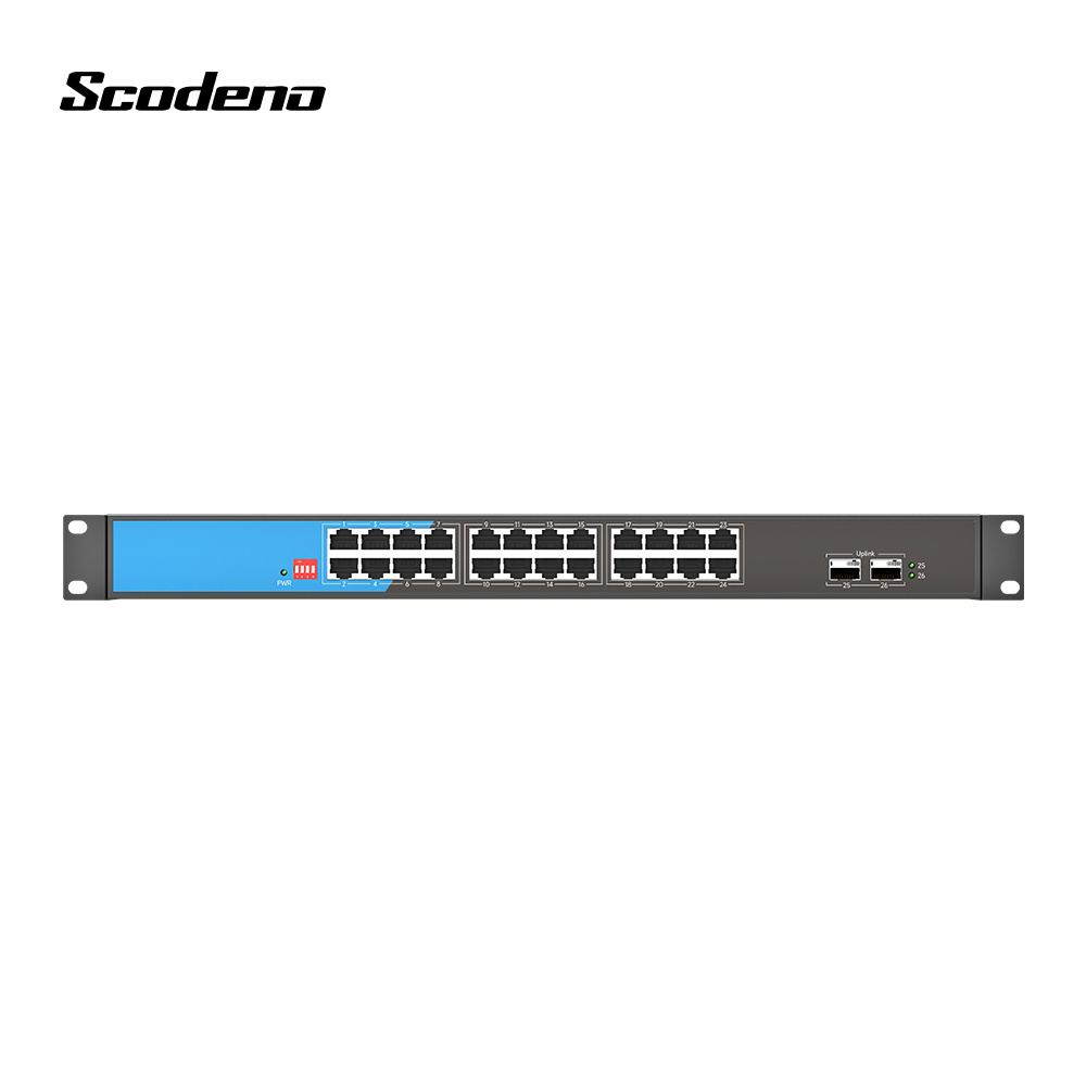 Factory OEM PoE Switch 4 8 16 24 port 10/100/1000M gigabit 48V network Ethernet fiber 2 SFP POE switch