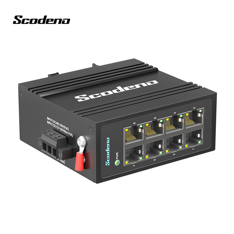 Mini Size Outdoor Din-rail Industrial Ethernet Switch 8 Port 10/100M