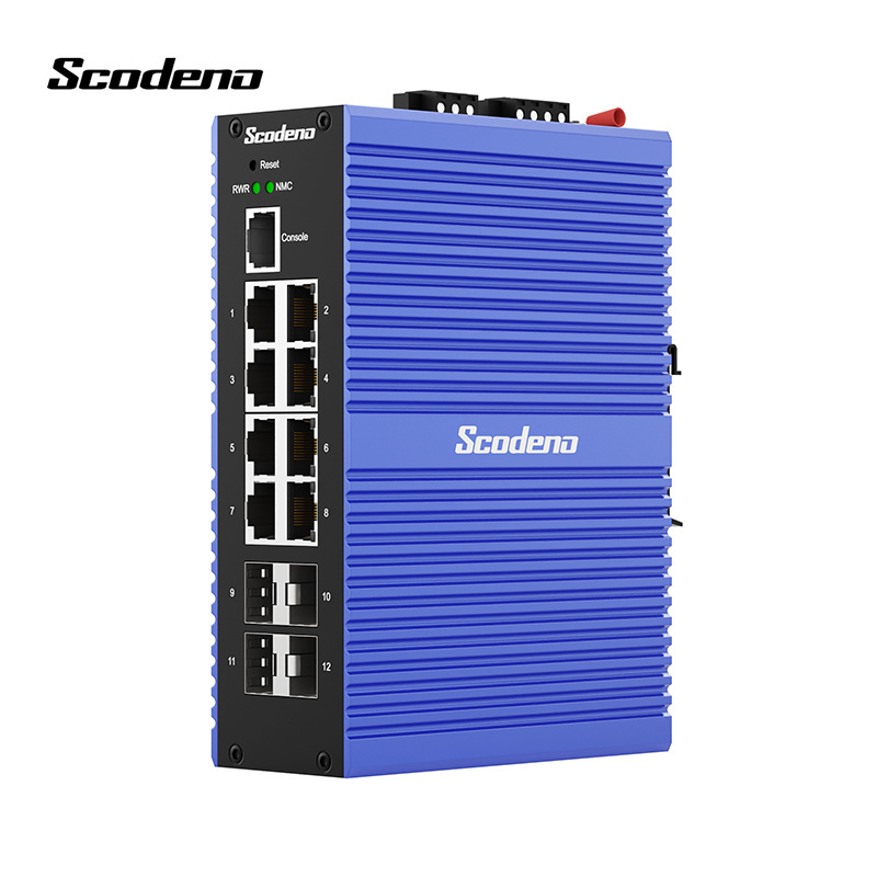 High Performance Industrial Ethernet Switches 8 port RJ45 with 4 SFP solt gigabit