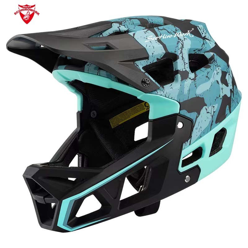 FULLFACE Outdoor Protective Sports Adult Custom Downhill MTB Bike Helmet Safety Full Face Helmet For Enduro All-mountain Trail