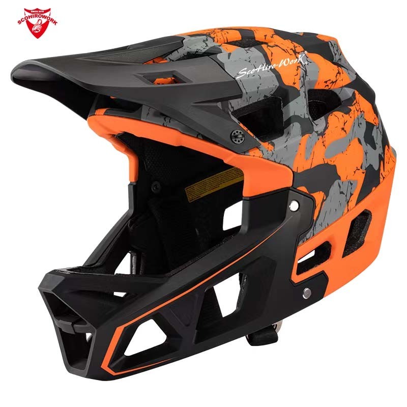 FULLFACE Outdoor Protective Sports Adult Custom Downhill MTB Bike Helmet Safety Full Face Helmet For Enduro All-mountain Trail