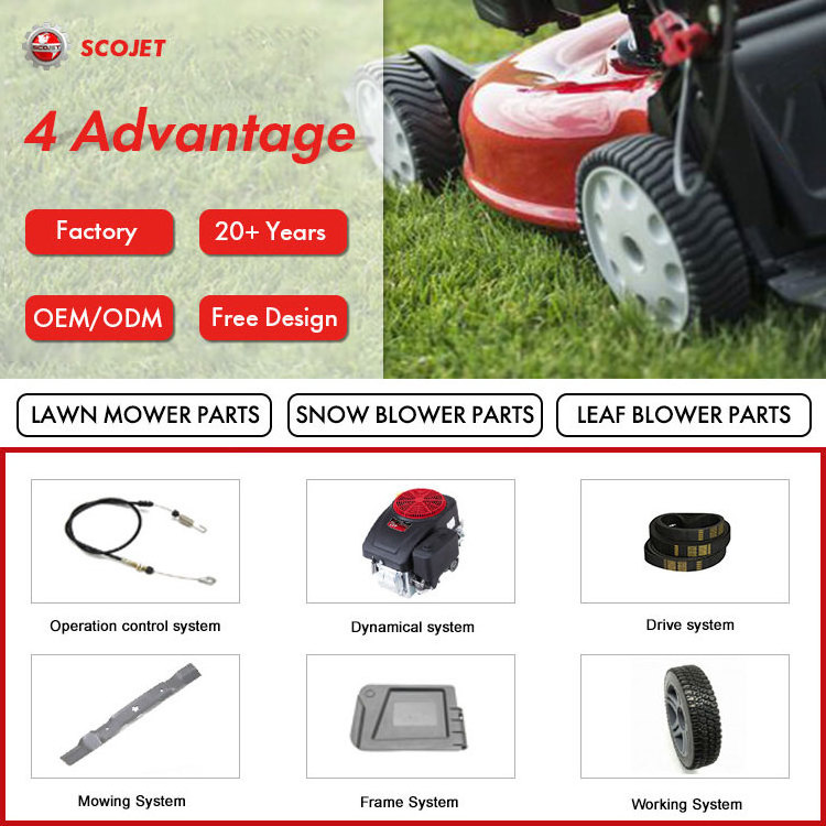 Scojet 4 in 1 Hand push Gasoline Steel Deck Lawnmower Side Discharge Cutting Height Adjustable Lawn Mower