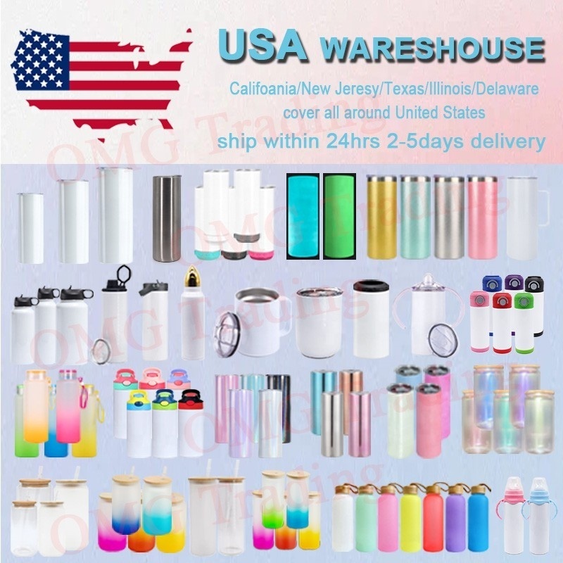 US warehouse wholesale bulk stainless steel sublimation blanks tumblers sippy cup straight 12oz flip top kids water bottle