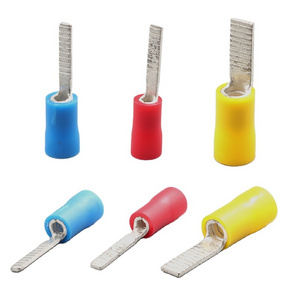 Electrical Flat Blade Terminal Wire Crimp Connector PVC Nylon Insulated Non-insulated Blade Terminals Red Blue Yellow Cable Ends