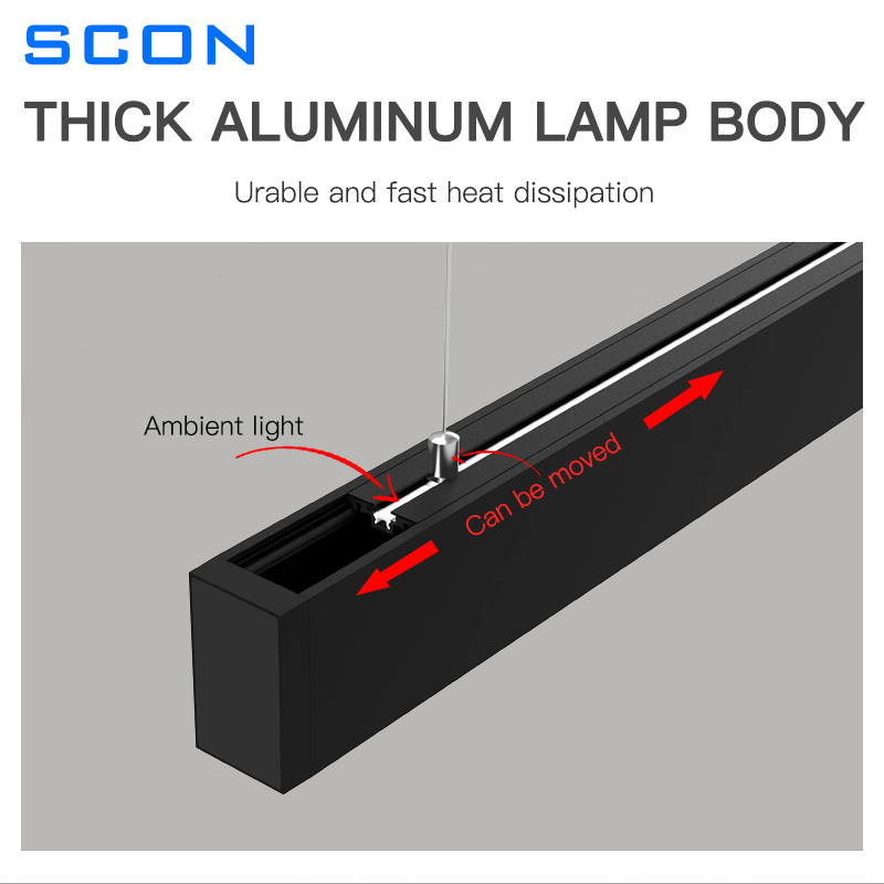 SCON Trimless aluminium housing indoor 15W 36W led linear lighting recessed led linear light ip44 modern ceiling linear light fi