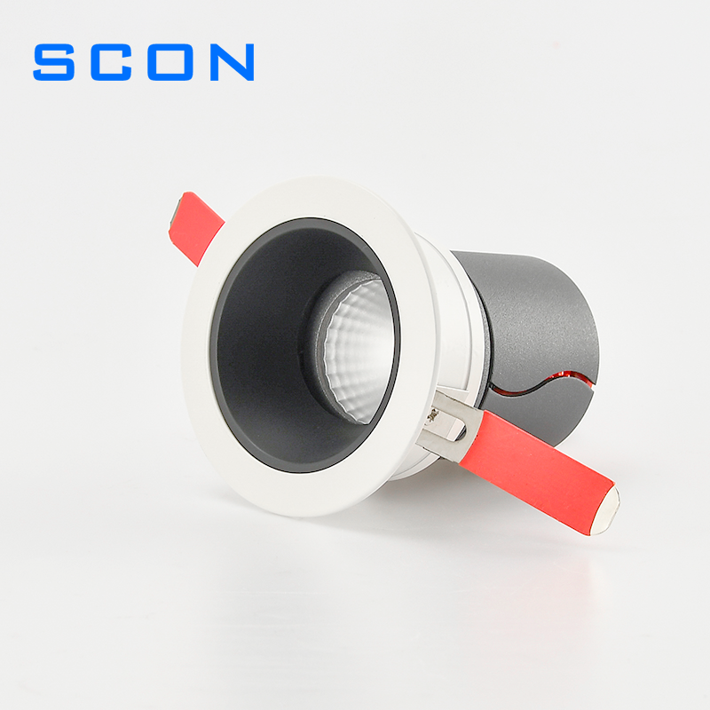 SCON Wholesale Led Spotlight For Home Hotel Lamp Black COB Recessed Ceiling Light Rotating Led Spot Light 7w 12w SC-SDJ