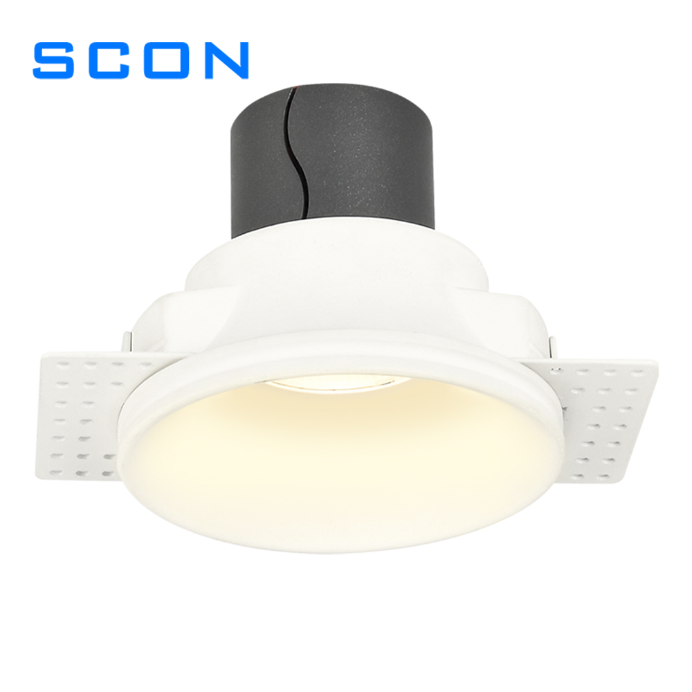 SCON 2022 new trimless Light 7W 12W Dimmable Plaster LED COB Adjustable Recessed Spotlight SC-SDG05