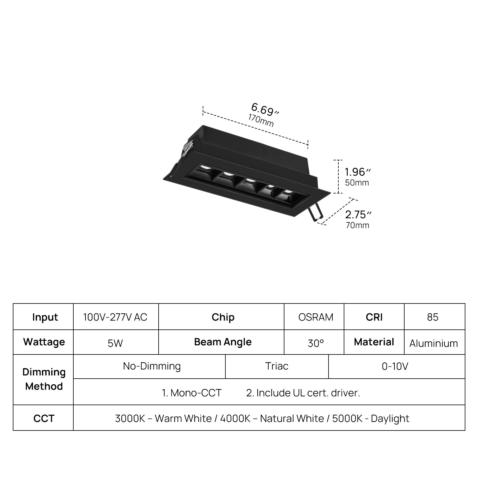 SCON New Design Customizable Anti-Glare SKD Housing Embedded Dimmable Spot Light Hotel Indoor Linear Led Grille Light Fixture