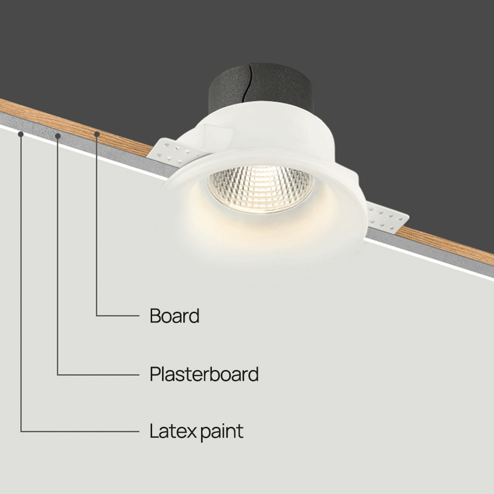 SCON 2022 new trimless Light 7W 12W Dimmable Plaster LED COB Adjustable Recessed Spotlight SC-SDG05