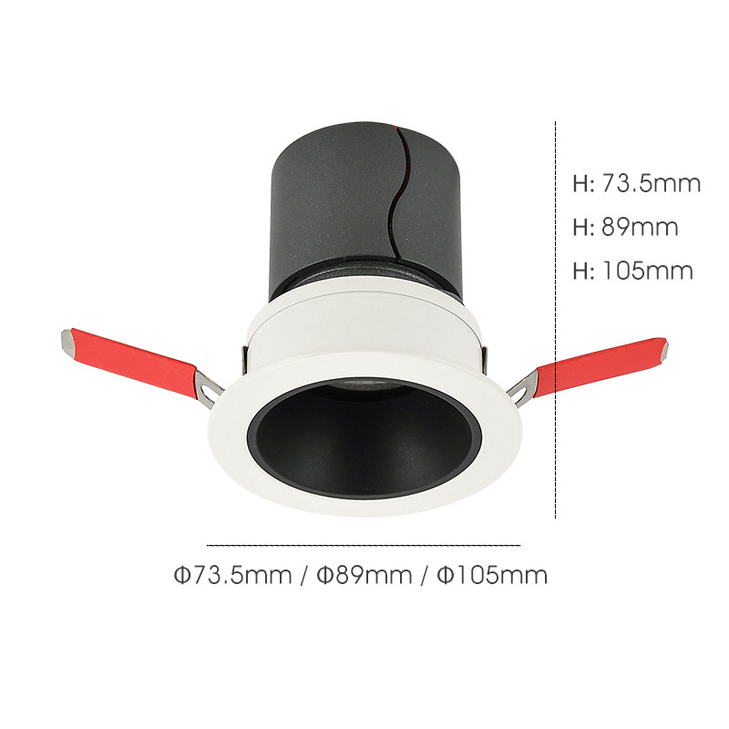 SCON Wholesale Led Spotlight For Home Hotel Lamp Black COB Recessed Ceiling Light Rotating Led Spot Light 7w 12w SC-SDJ