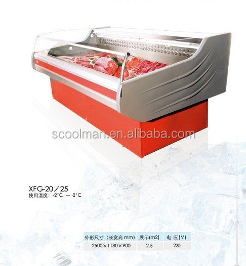 Supermarket platform meat display freezer/fresh meat display cases