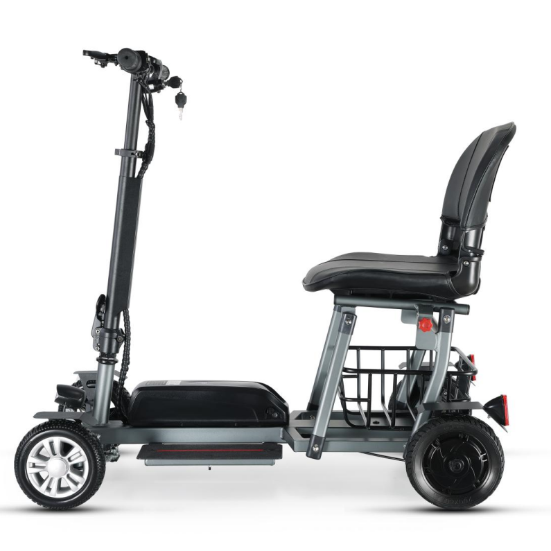 Aluminum material frame 4 wheel folding electric mobility scooters with seat for elderly