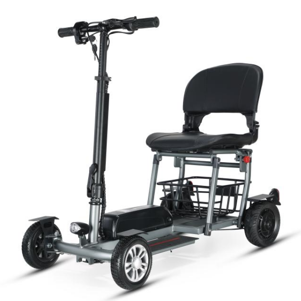 Aluminum material frame 4 wheel folding electric mobility scooters with seat for elderly