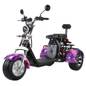 US/EU warehouse Three wheels big tire adult tricycle citycoco 3 wheels electric scooter 1500w/2000w electric three wheel scooter