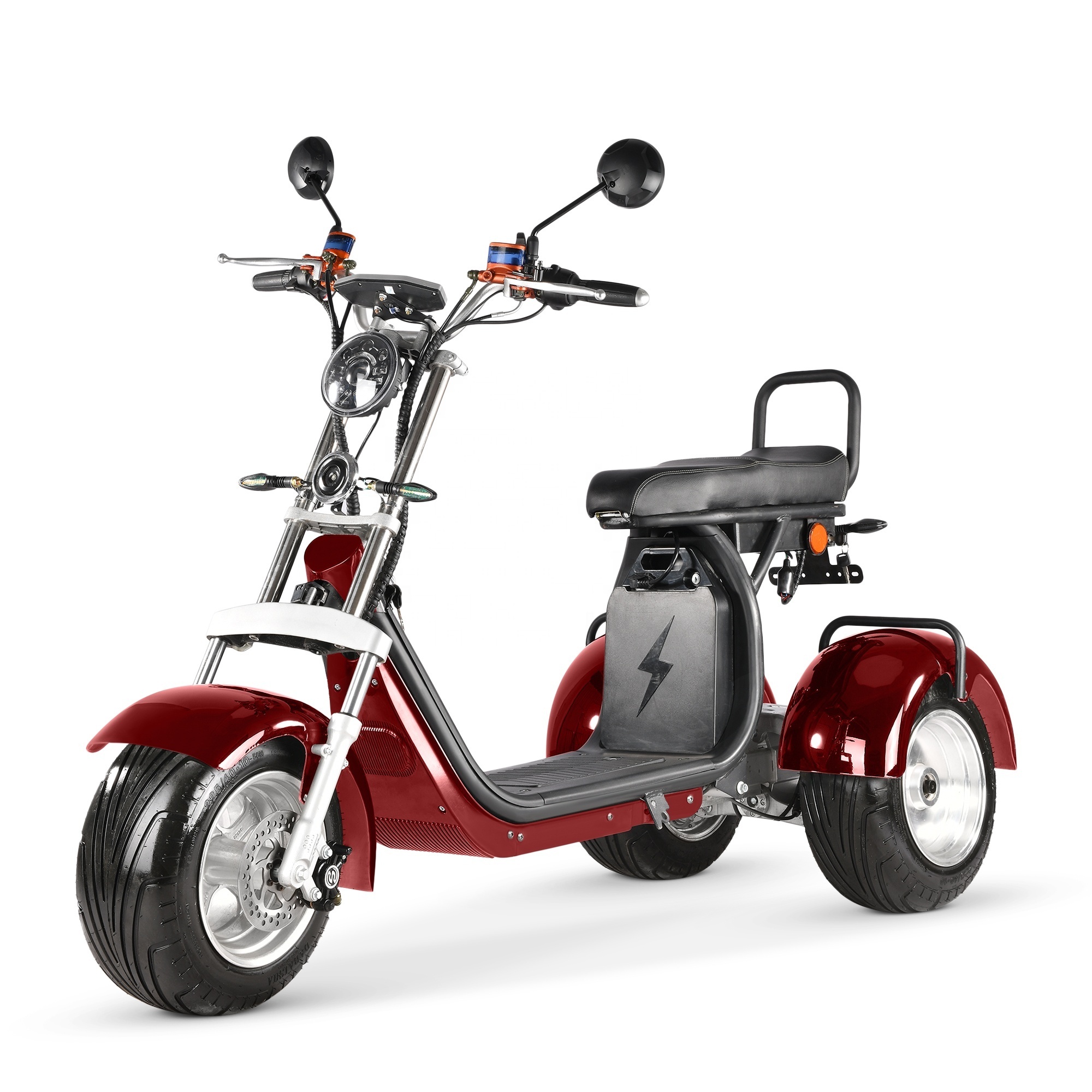 US/EU warehouse three wheel electric passenger tricycle for adults dual motor 4000w electric bike 25kmh 45kmh speed citycoco coc