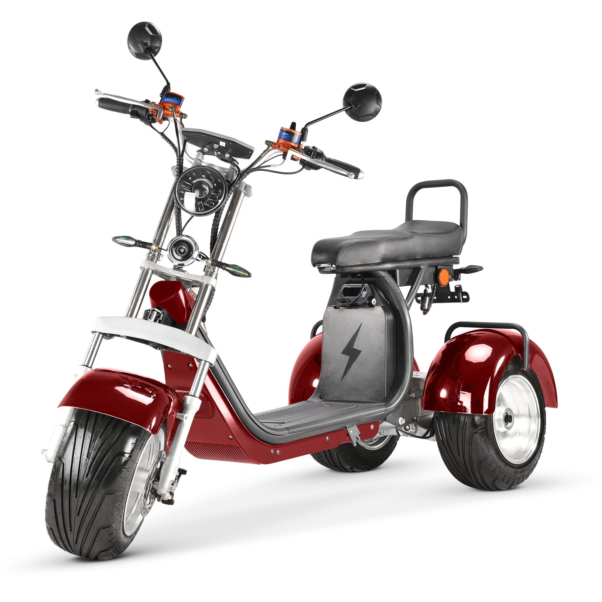 US/EU warehouse three wheel electric passenger tricycle for adults dual motor 4000w electric bike 25kmh 45kmh speed citycoco coc