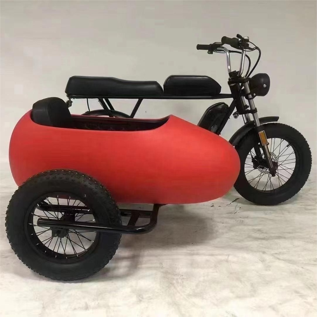 USA Warehouse Side Car Pedal Assist Bike Sidecar to Carry Pets Electric Fat Tire Tricycle Electric Bike 3 Wheel sidecar scooters