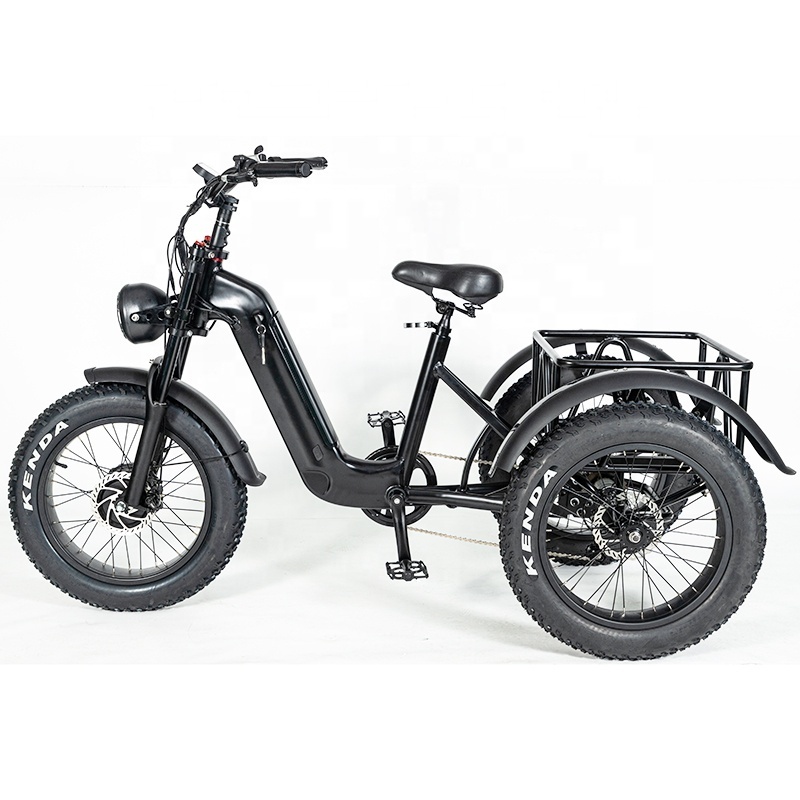 us/eu warehouse Fantas-Bike 3-wheel Ebike 20inch fat tires electric snow tricycle for adult elderly electric scooter with basket