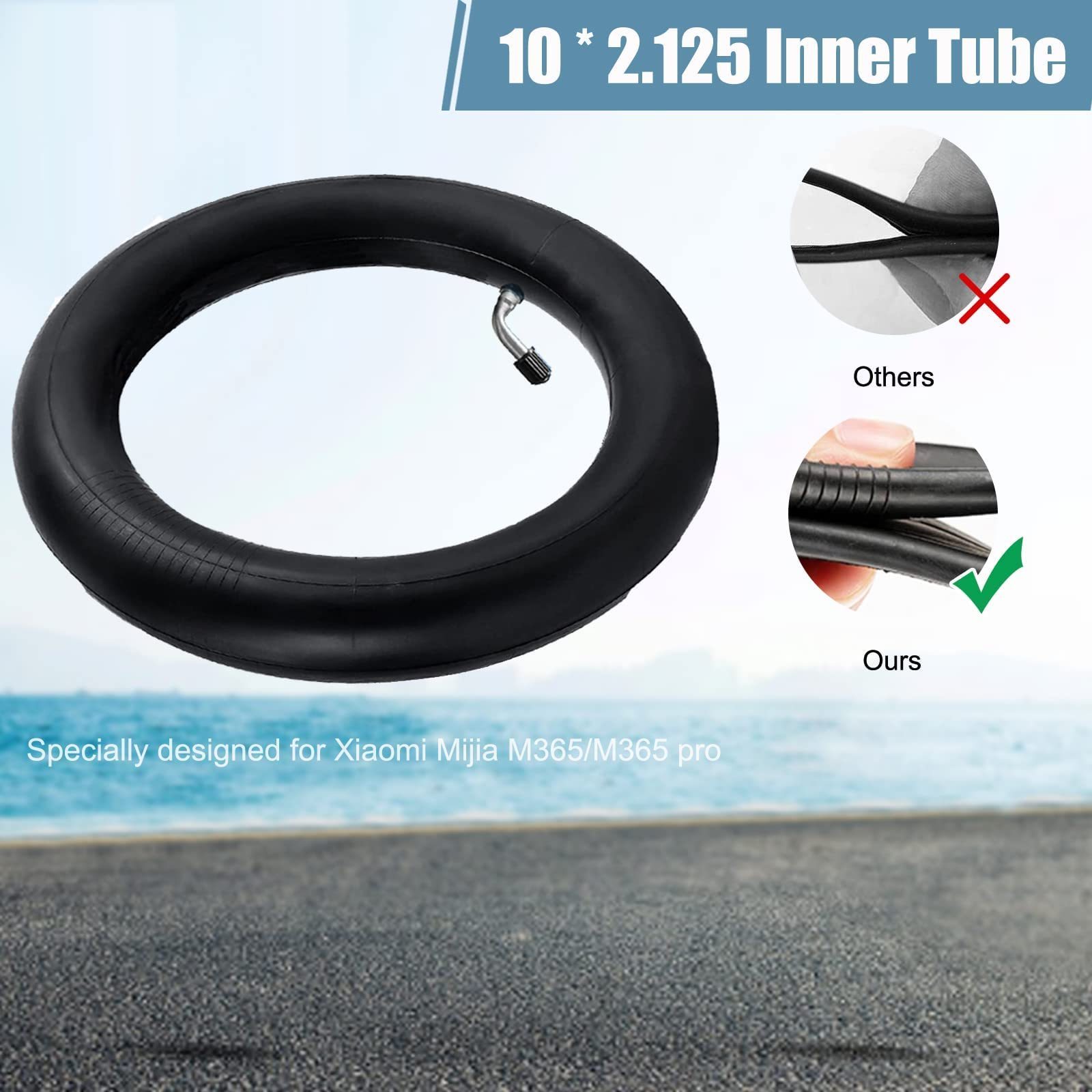 10 Inch Scooter Inner Tyres Double Strength Replacement Tyres Compatible with Scooter Tubes