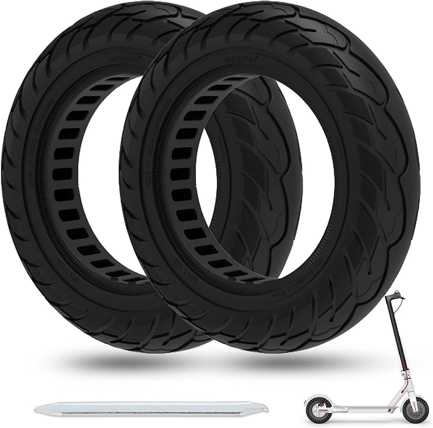 10 x 2.125 Inch Replacement Solid Tyres with 1 Mounting Tool for Electric Scooter 10 x 2.125 Inch Replacement Wheels