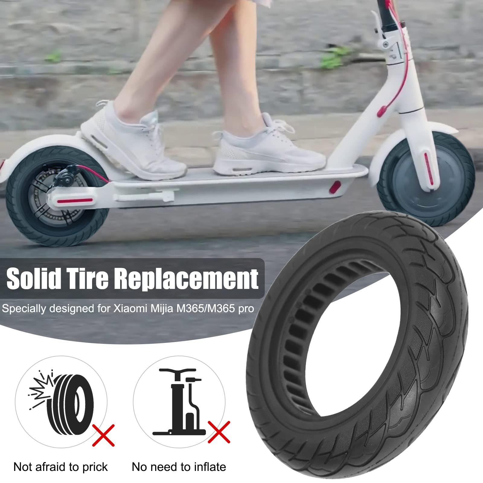 10 x 2.125 Inch Replacement Solid Tyres with 1 Mounting Tool for Electric Scooter 10 x 2.125 Inch Replacement Wheels