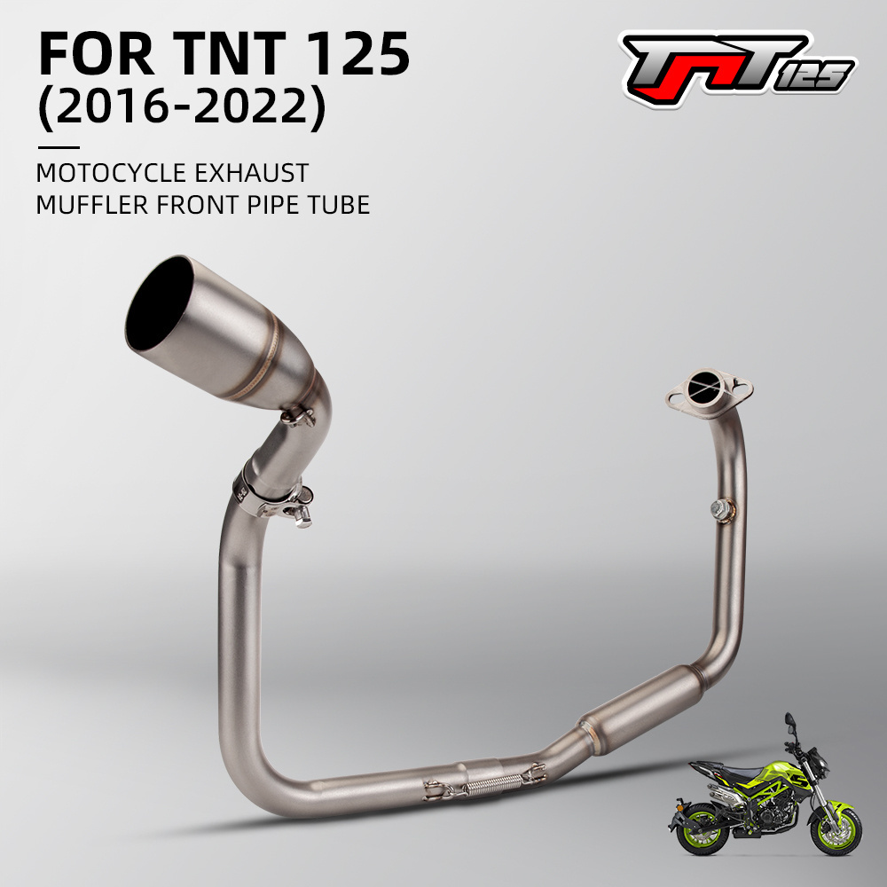 Full Motorcycle Exhaust System For TNT125 (2016-2022)with universal 51mm exhaust muffler Motorcycle EXHAUSTMUFFLER FRONT PIPE