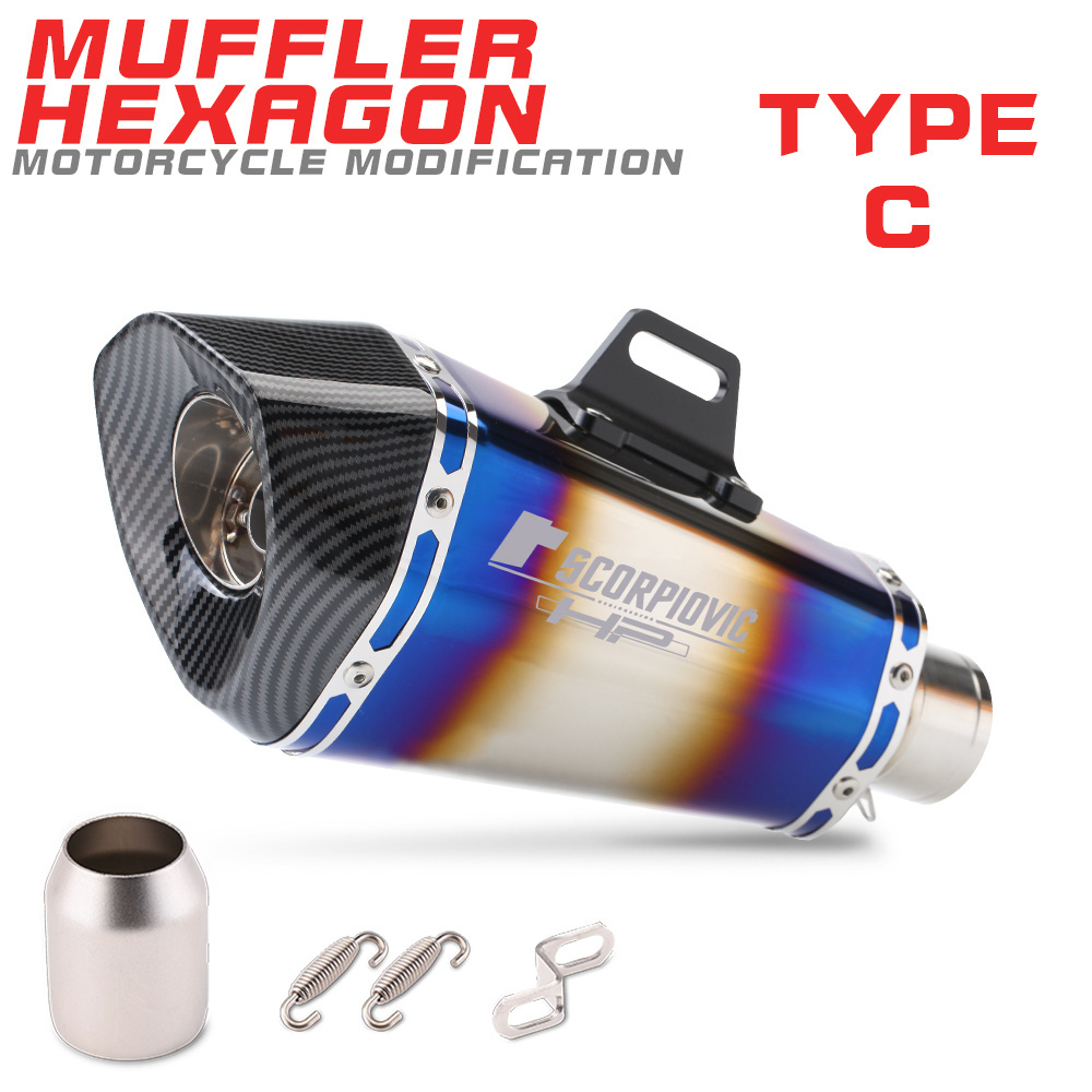 AK Muffler 51MM Universal Motorcycles Exhaust Muffler For R3 MT15 NINJA400 CBR650