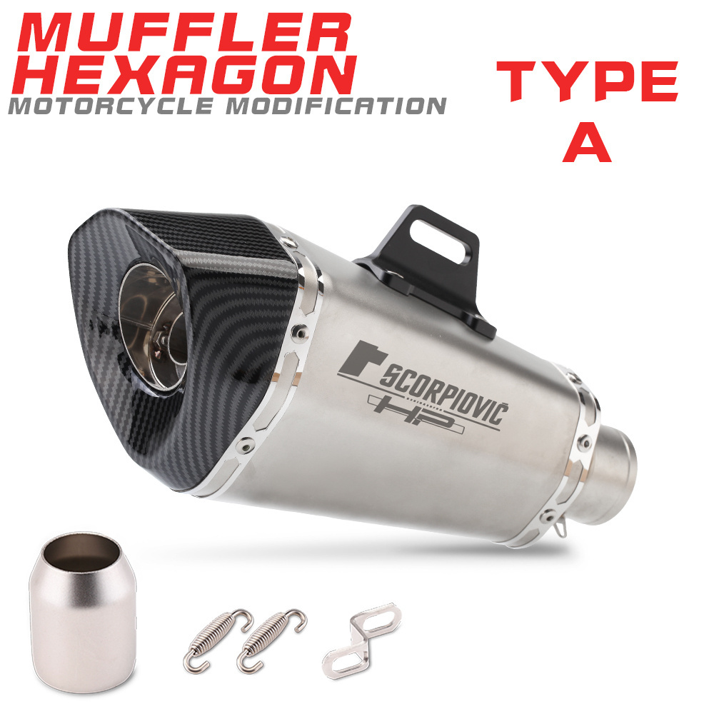 AK Muffler 51MM Universal Motorcycles Exhaust Muffler For R3 MT15 NINJA400 CBR650