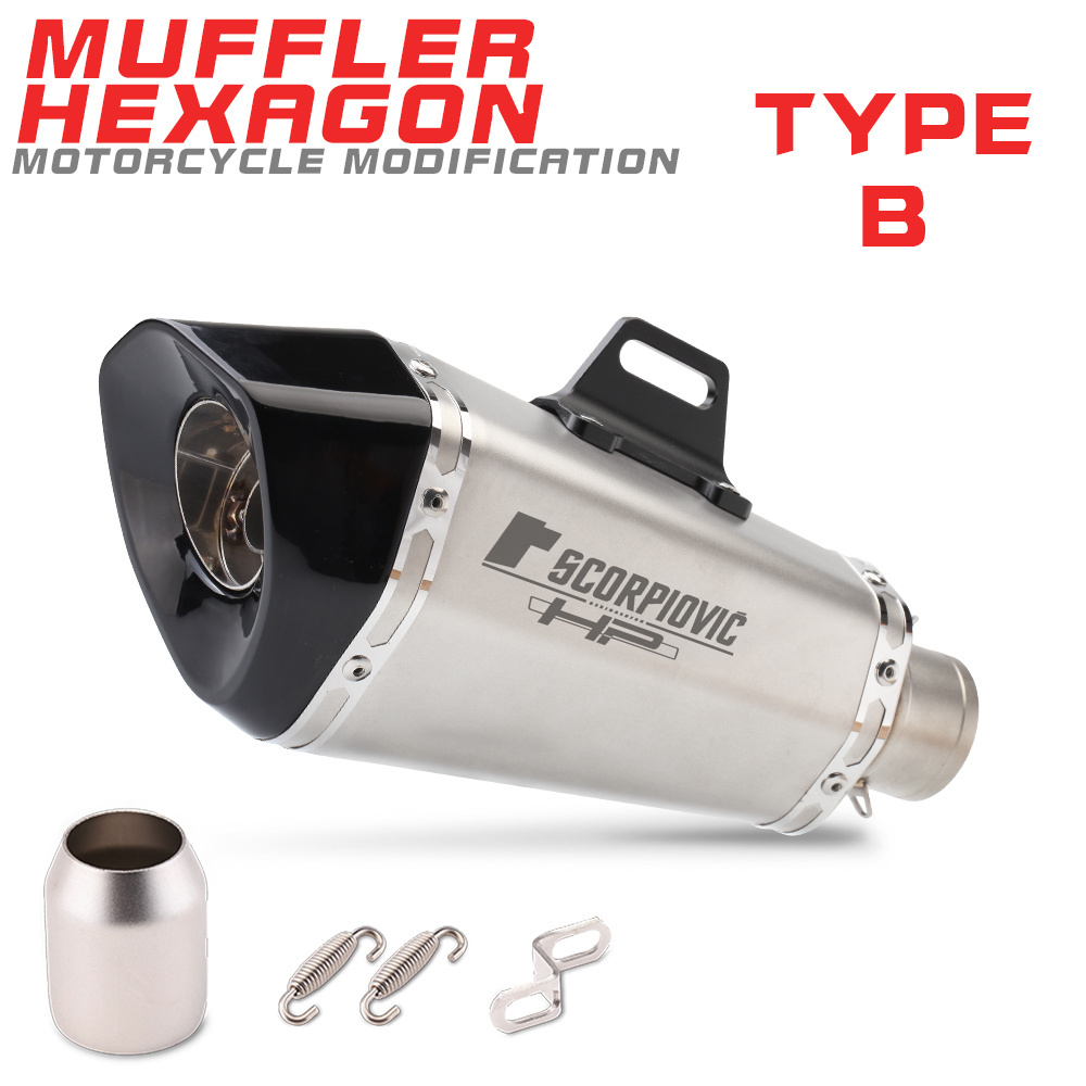 AK Muffler 51MM Universal Motorcycles Exhaust Muffler For R3 MT15 NINJA400 CBR650