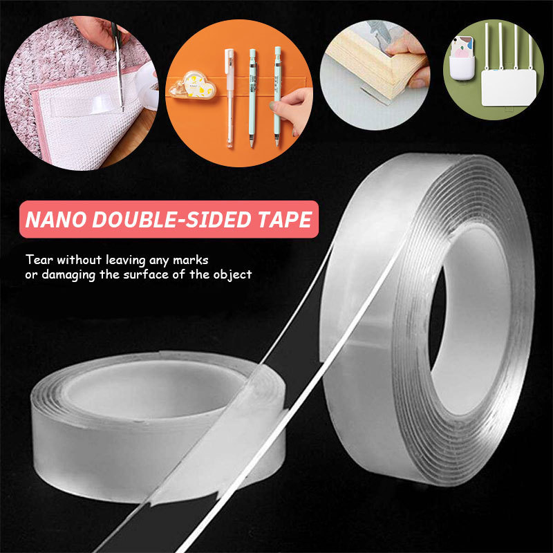 Multipurpose transparent bathroom kitchen two double sided adhesive nano tape glue dots