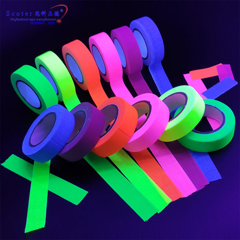 Custom fluorescent reflective self-adhesive neon night glowing photoluminescent outdoor adhesive luminous in the dark glow tape