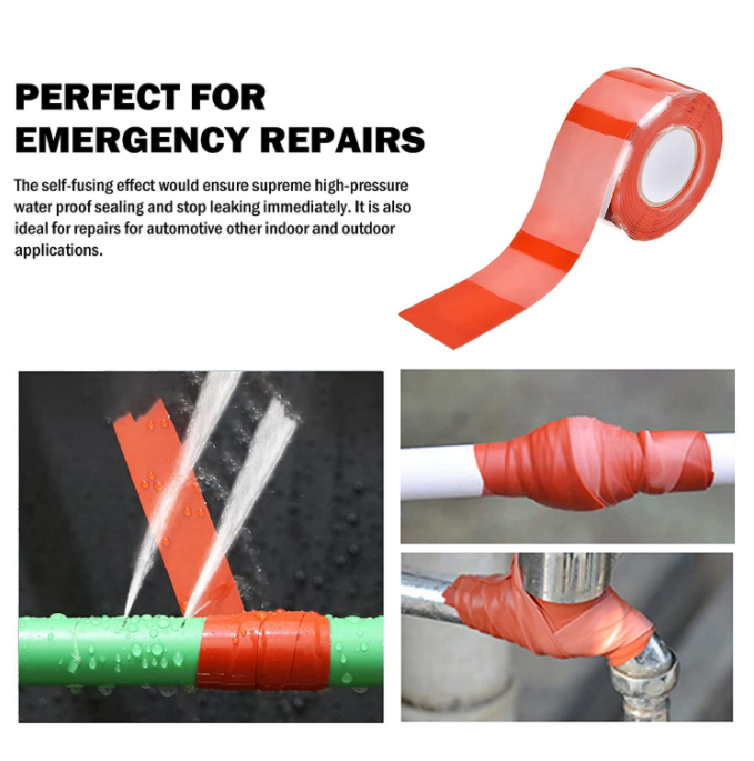 Self Fusing elastic silicone tape for hose pipe leaks Emergency repairs Flame inflame retardant Silicone Tape