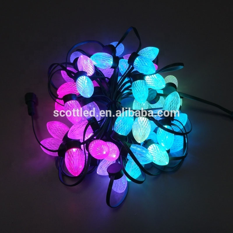 WS2811 Smart RGB Pixel Led bulb DC12v SMD5050 Waterproof Christmas lights string Holiday outdoor decoration