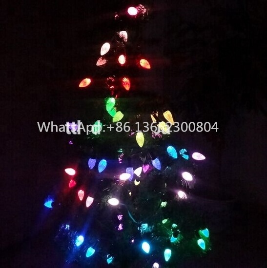 C9 programmable Christmas tree Led lights WS2811 12V transparent cover outdoor decorations