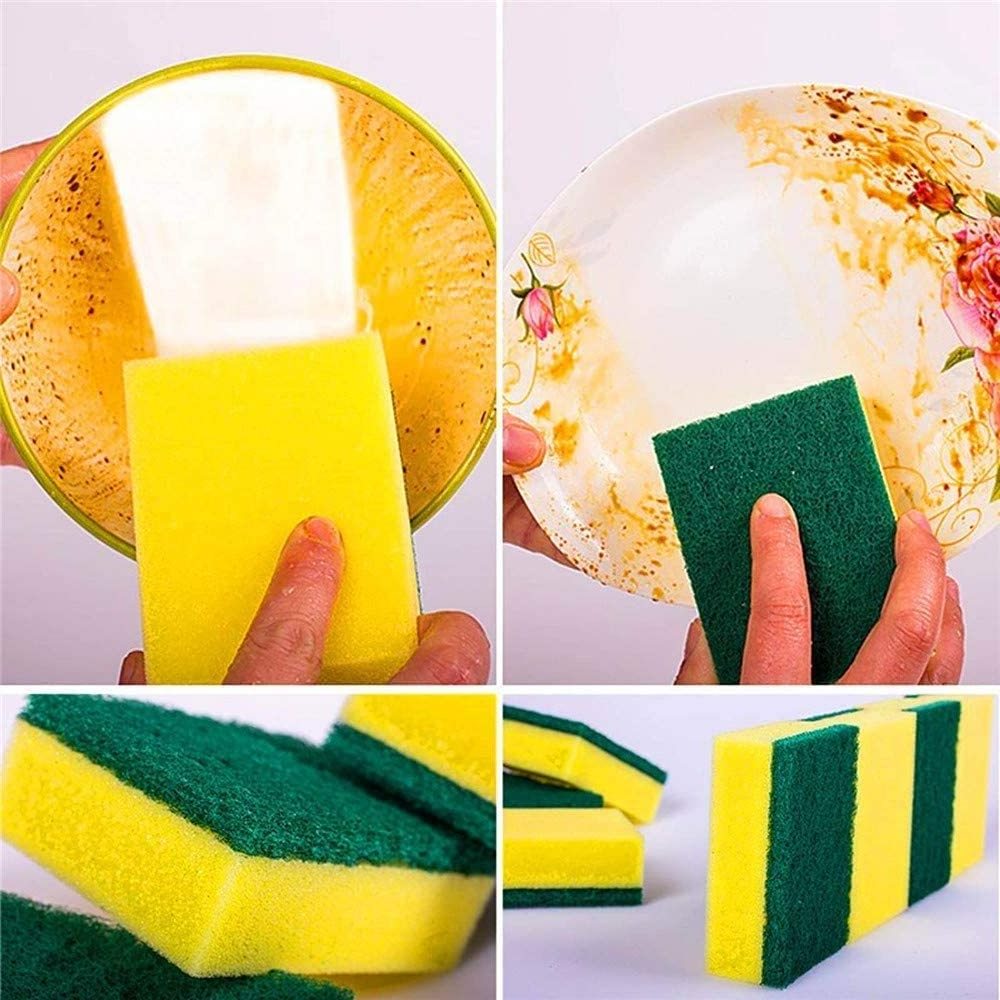 Multicolored Cleaning Scrub Sponges Abrasive Scrubber Sponge Dish Pads Magic Cellulose Sponge for Kitchen Dishes Car Wash