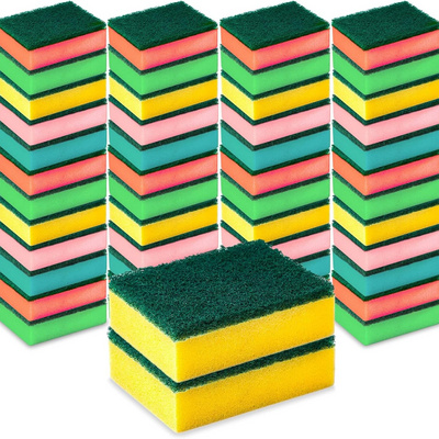 Multicolored Cleaning Scrub Sponges Abrasive Scrubber Sponge Dish Pads Magic Cellulose Sponge for Kitchen Dishes Car Wash