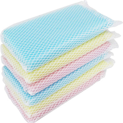 Kitchen  Dish Sponge Pad with Seasoning Seal Sticker Set Double Sided Scrubbing Sponges Scourer Non Odor Dish Scrubber Brush