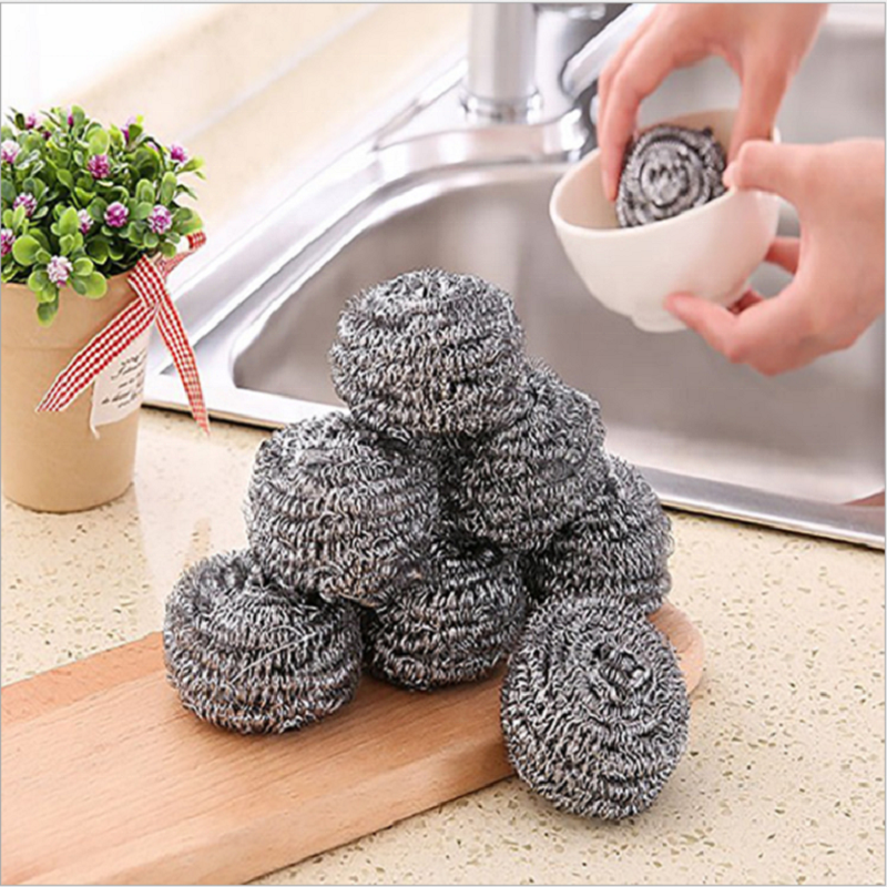 cheap price  Kitchen cleaning ball stainless steel pot scourer scouring pads steel scrubber