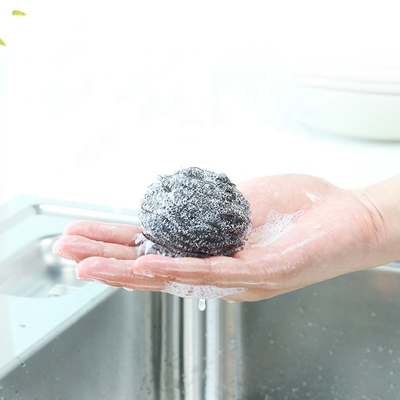 cheap price  Kitchen cleaning ball stainless steel pot scourer scouring pads steel scrubber