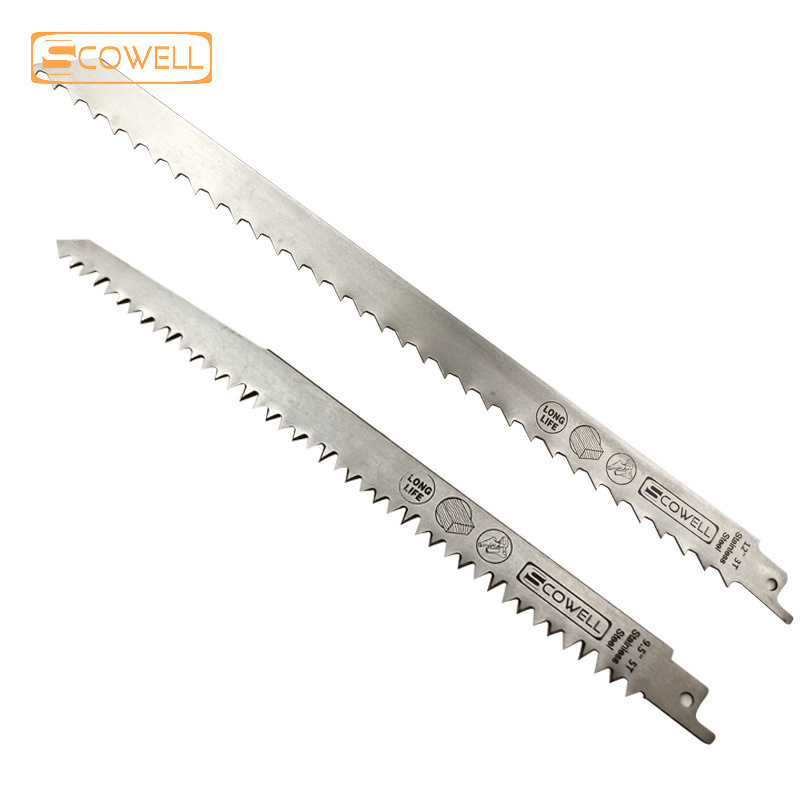 9.5 inch 5TPI Stainless Steel Reciprocating Saw Blades For Cutting Iced Meat Green Wood Bone 12 inch 3TPI Sabre Saw Blade