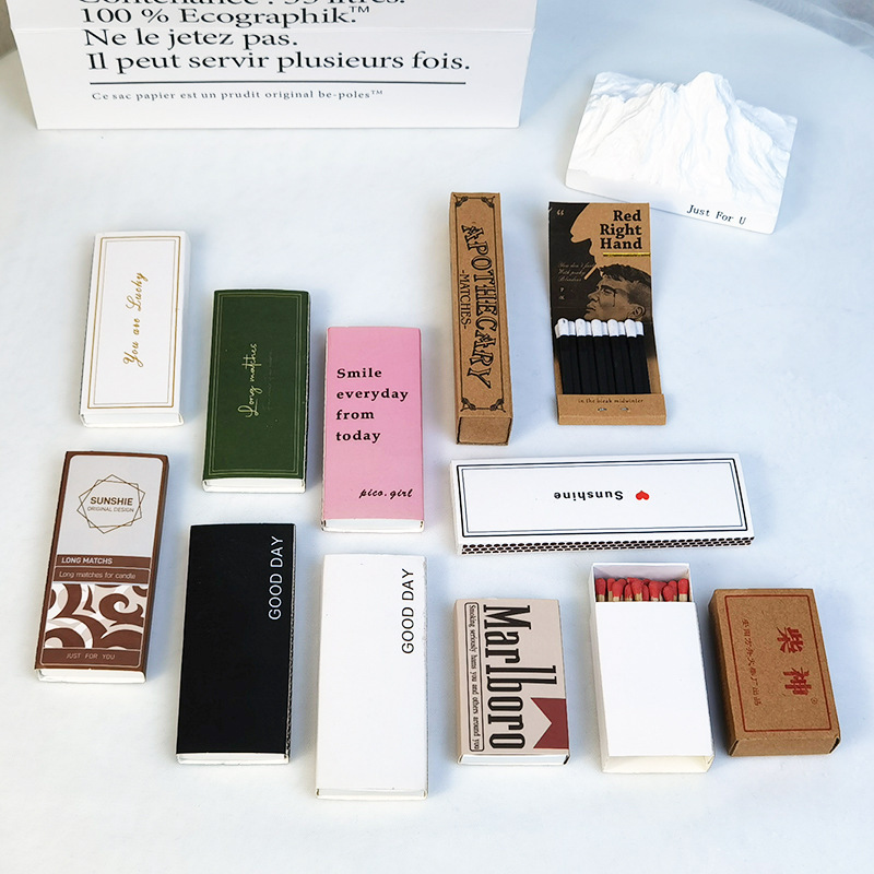 Custom Logo Paper Drawer Match Box With Wooden Matches Inside Different Top colors