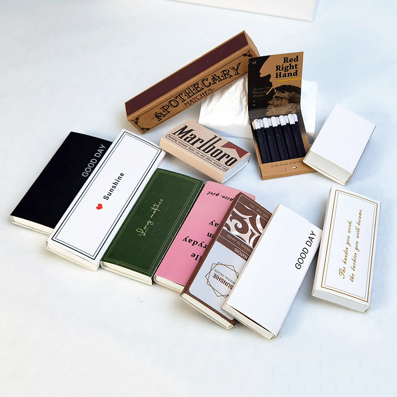 Custom Logo Paper Drawer Match Box With Wooden Matches Inside Different Top colors