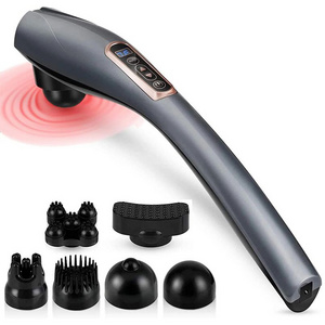 Personal Handheld 6 Massage Head Cordless Electric Deep Tissue Percussion Muscle Stick Massage Vibration Fitness Massager