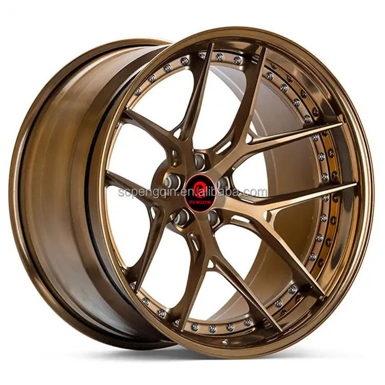 Pengqin 18 19 20 21 22 23 24 Inch multi spoke Concave Design 2 Piece Car Rims Alloy Forged Wheels Passenger car 5x120 Wheels