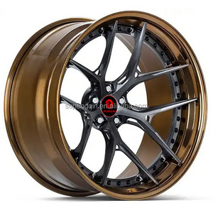 Pengqin 18 19 20 21 22 23 24 Inch multi spoke Concave Design 2 Piece Car Rims Alloy Forged Wheels Passenger car 5x120 Wheels