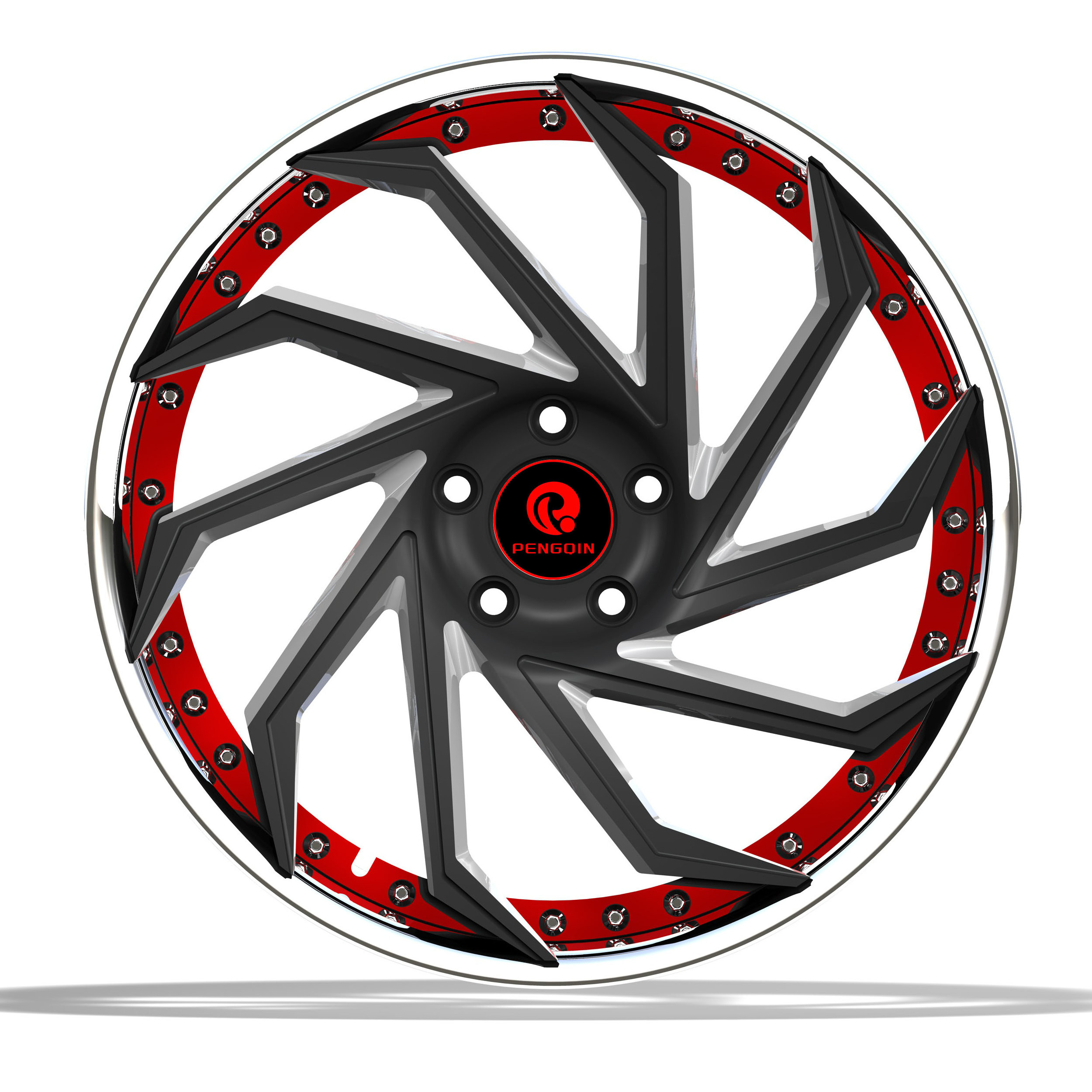 rim spinner wheels black and red rally alloy wheels 16x10 4x108  5x150 8x165.1 18x9.5 5x114.3 wheels