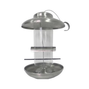 Garden Metal PVC Bird Feeder Column Grains Wild Birds Feed Silo Outdoor Hanging Stainless Steel Bird Feeder